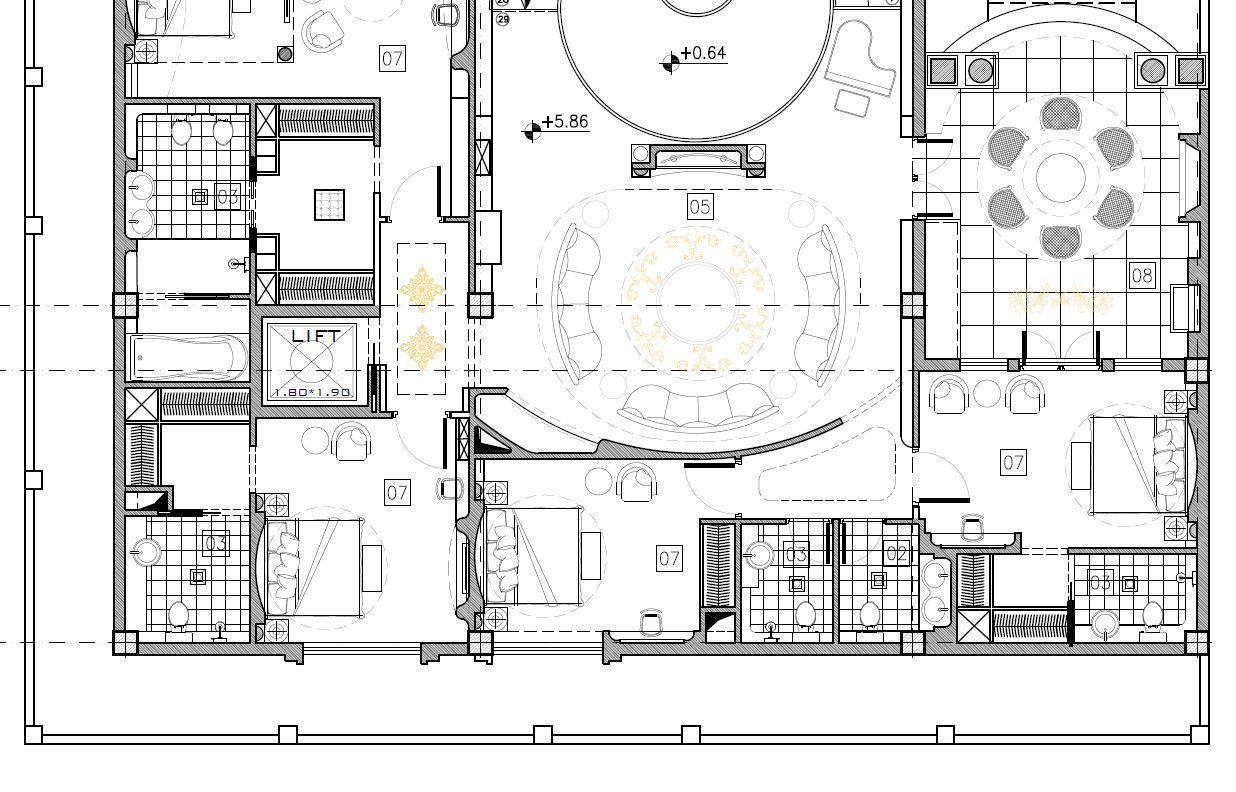 Classic Duplex Villa Plan 5 Bedrooms 4 Master 3D model_7