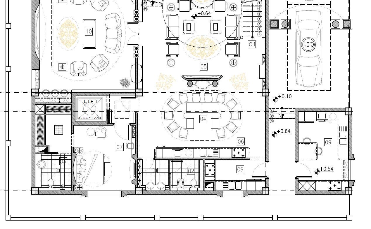 Classic Duplex Villa Plan 5 Bedrooms 4 Master 3D model_10