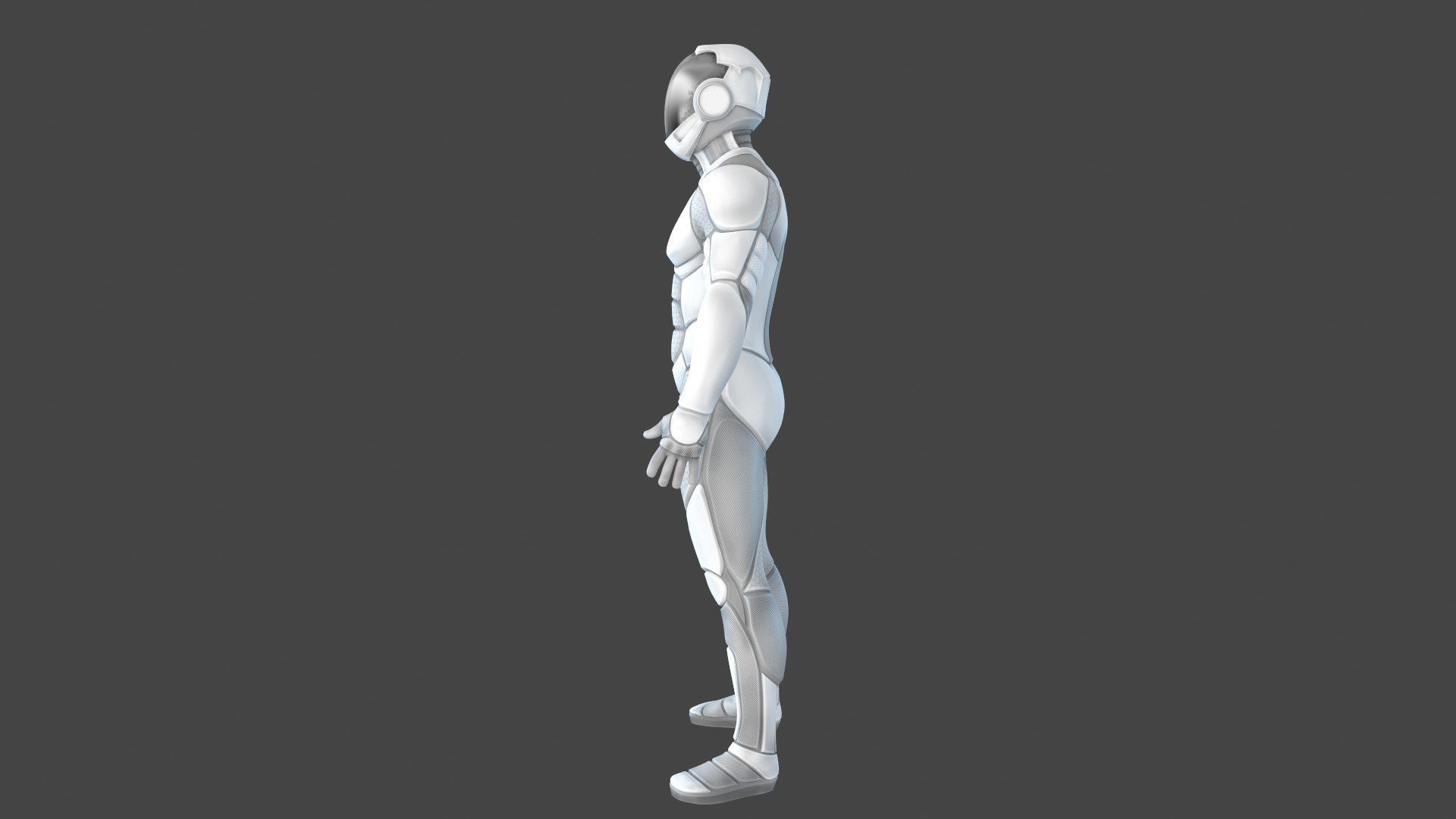 Sci-FI Futuristic Astronaut Space Suit Low-poly 3D model_3