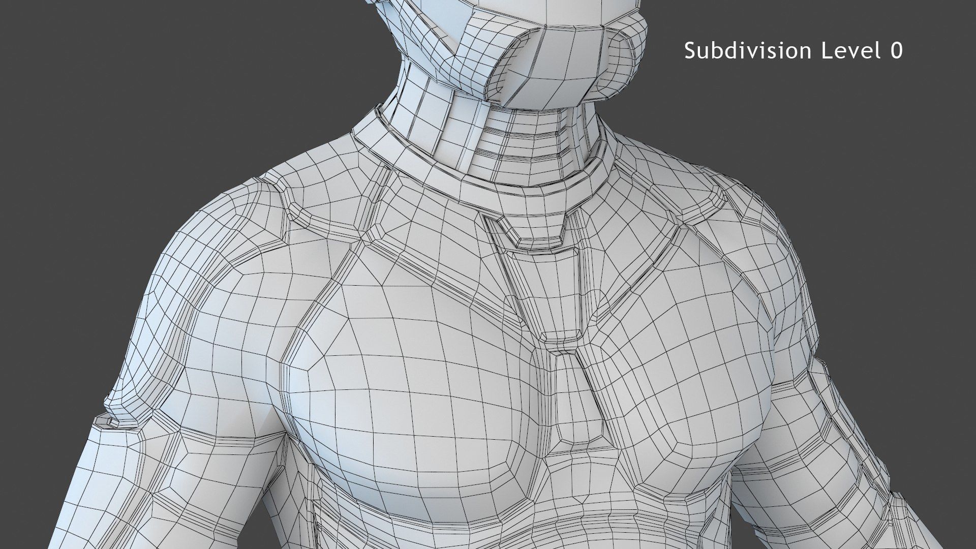 Sci-FI Futuristic Astronaut Space Suit Low-poly 3D model_15