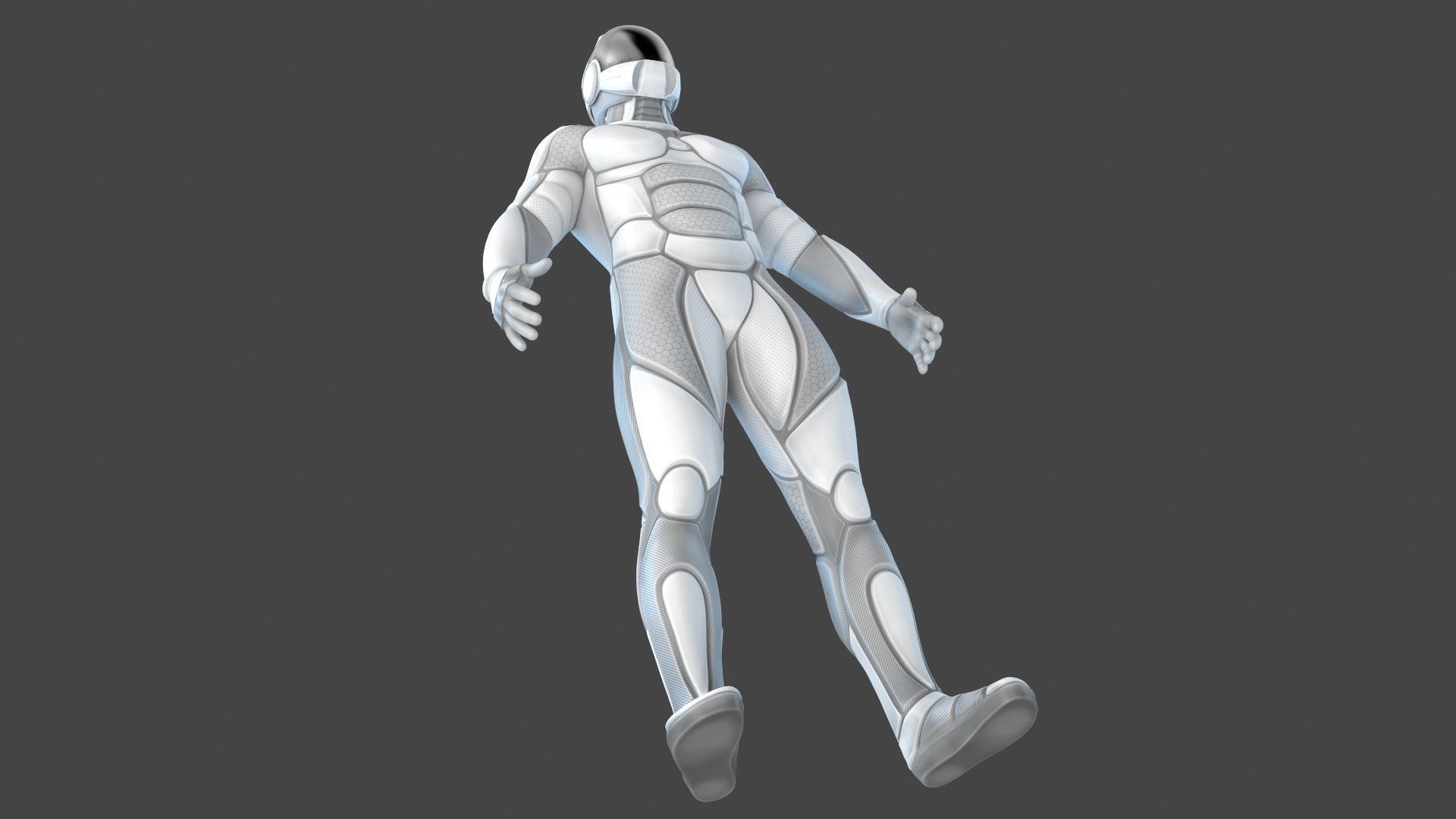 Sci-FI Futuristic Astronaut Space Suit Low-poly 3D model_5