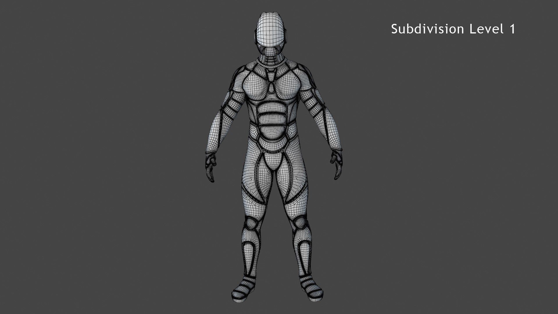 Sci-FI Futuristic Astronaut Space Suit Low-poly 3D model_12