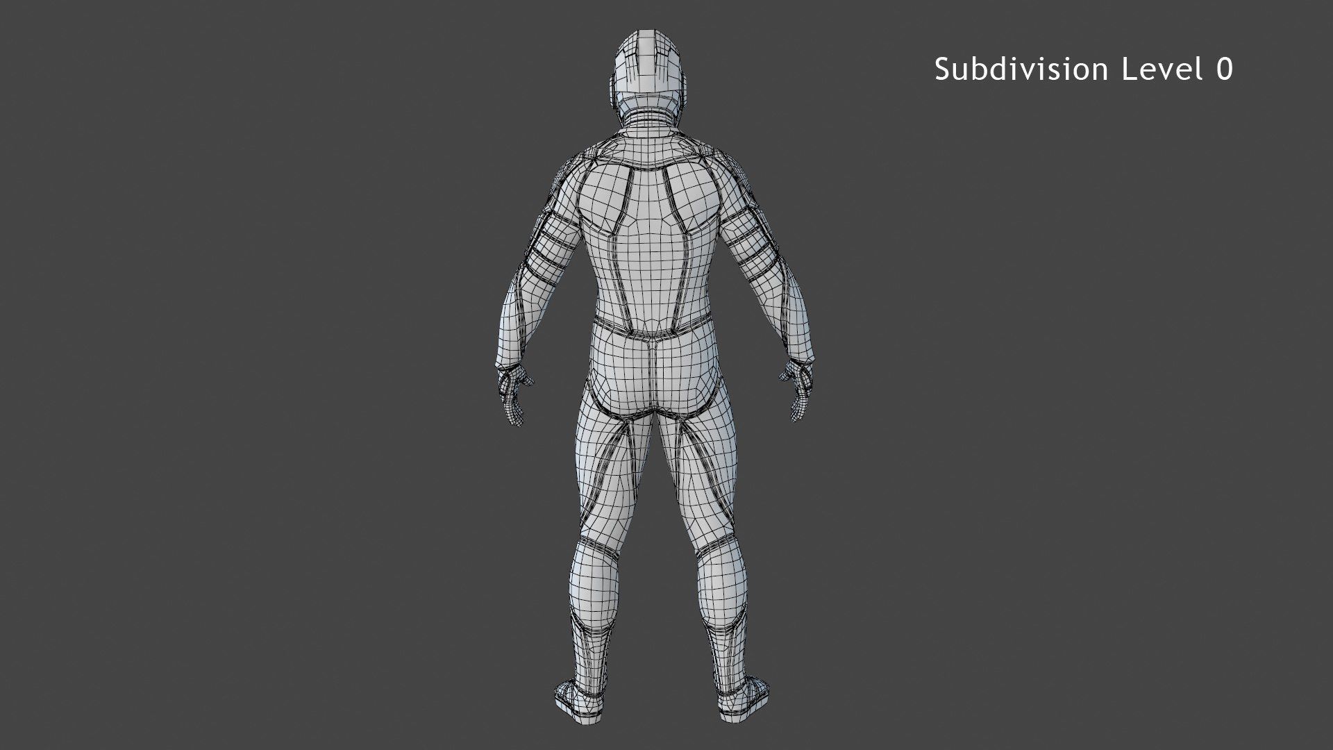 Sci-FI Futuristic Astronaut Space Suit Low-poly 3D model_13