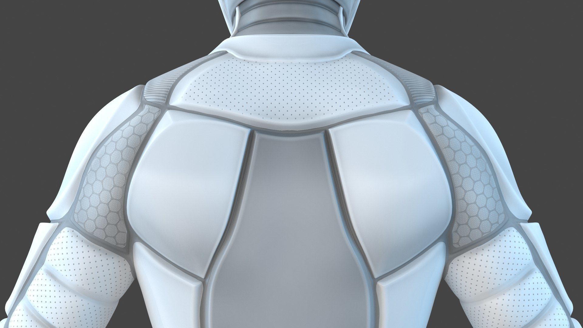 Sci-FI Futuristic Astronaut Space Suit Low-poly 3D model_8