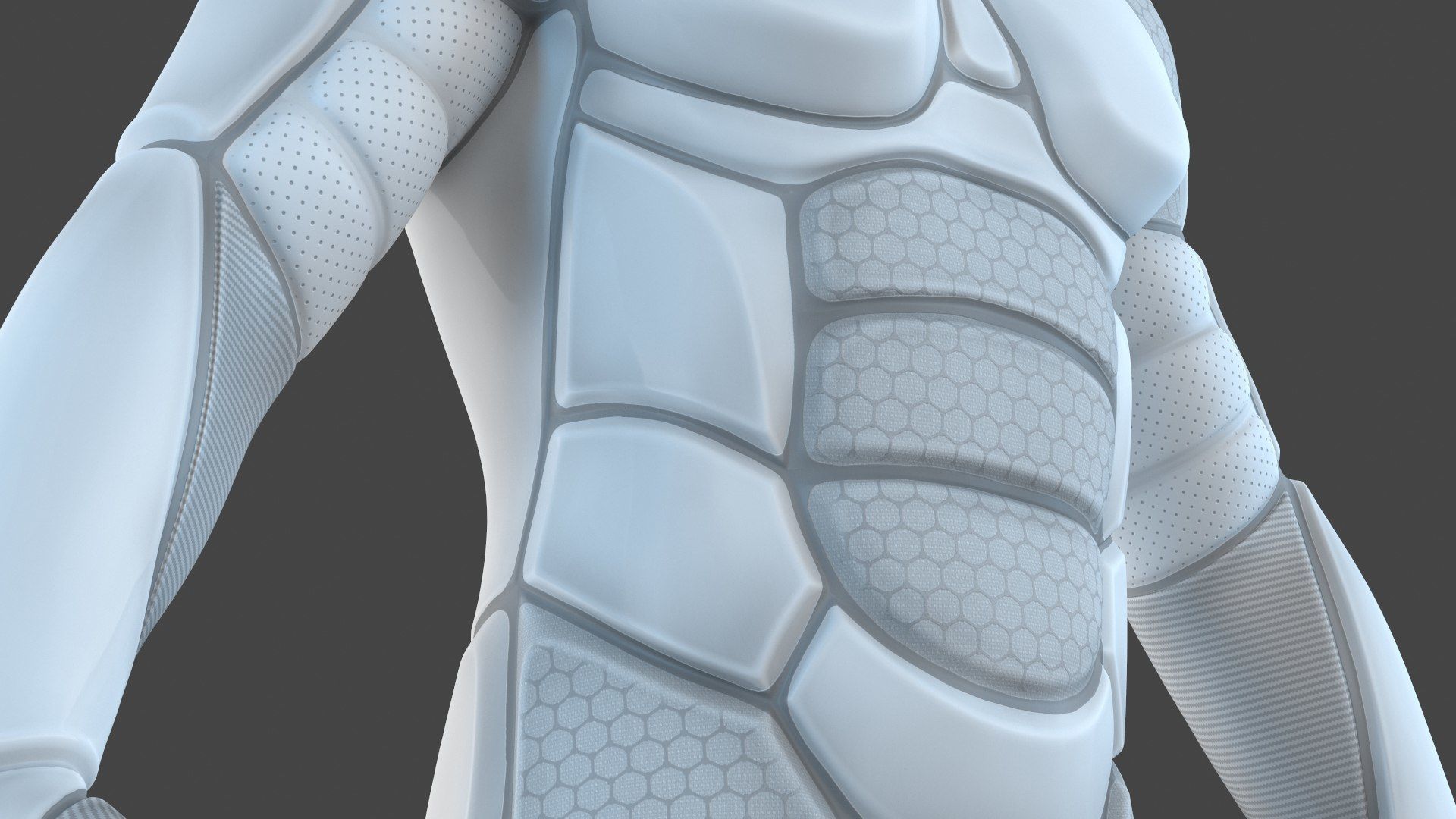 Sci-FI Futuristic Astronaut Space Suit Low-poly 3D model_9