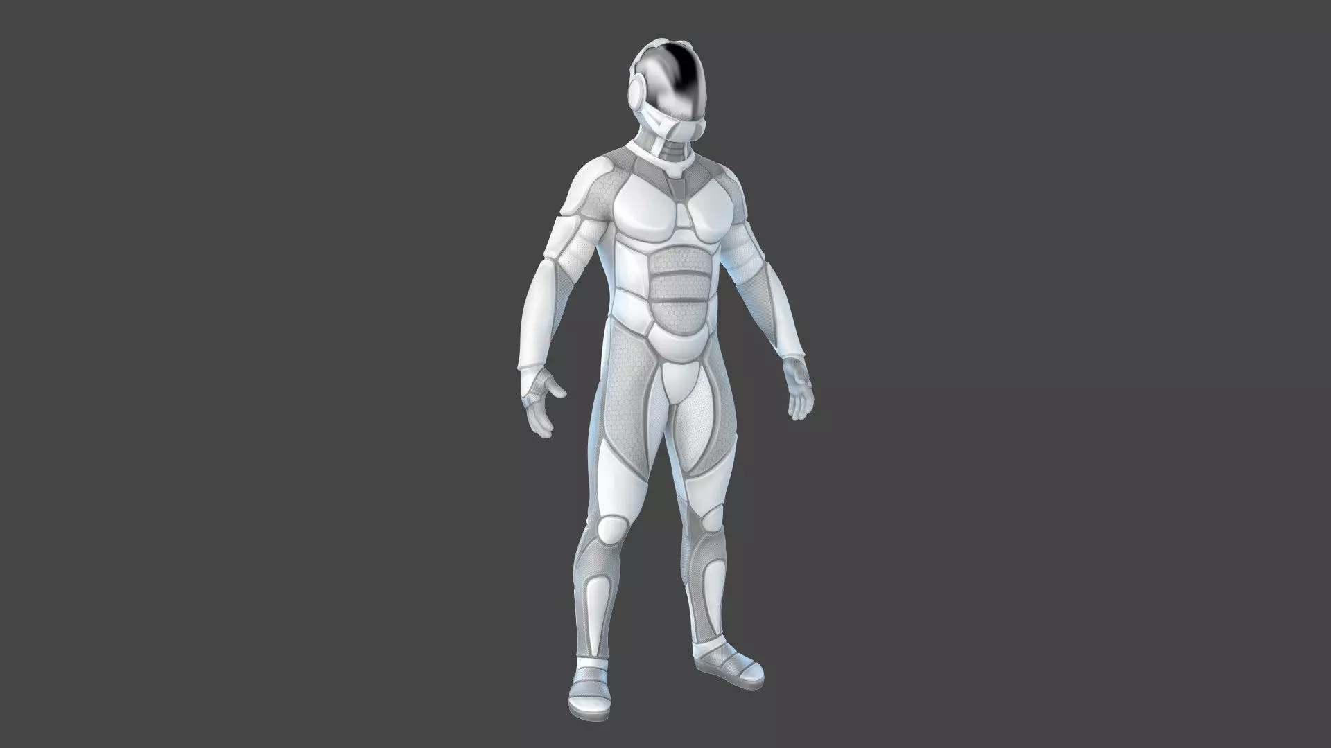 Sci-FI Futuristic Astronaut Space Suit Low-poly 3D model_0