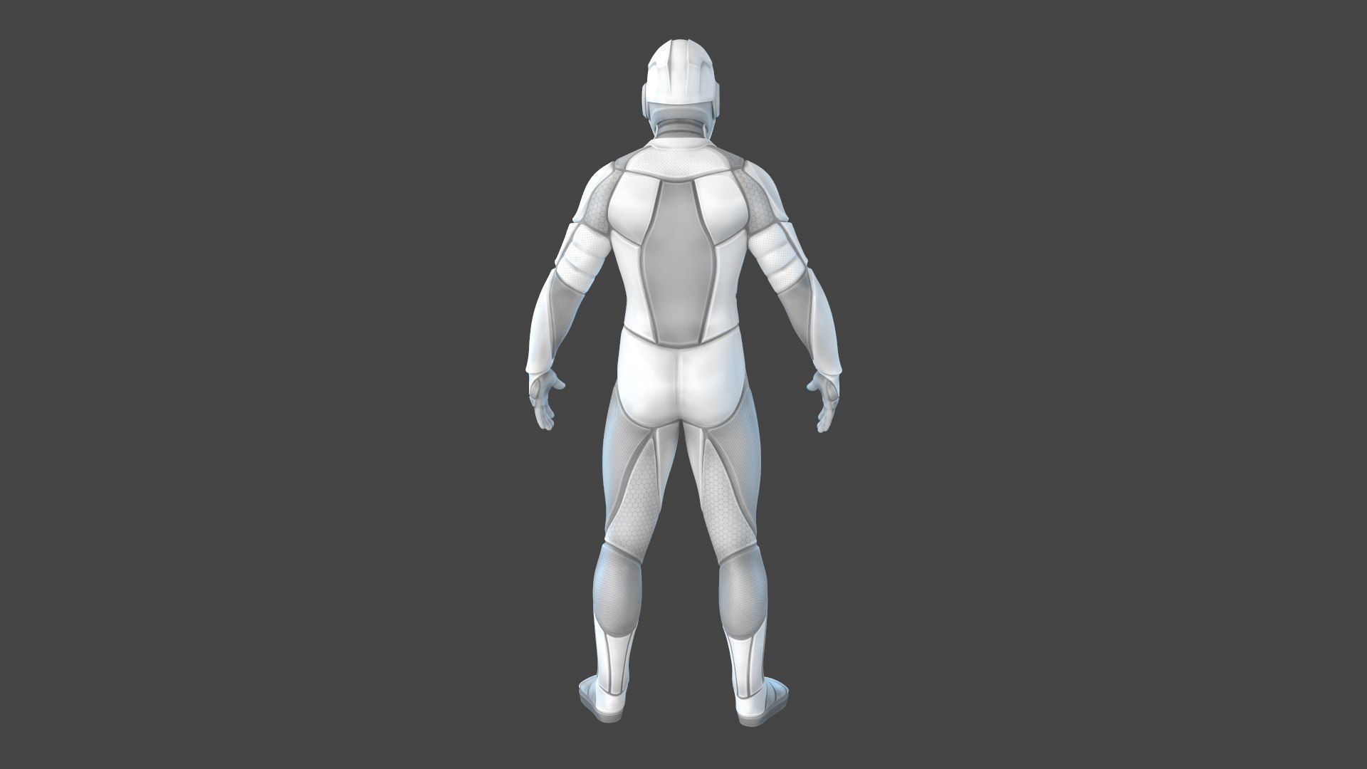 Sci-FI Futuristic Astronaut Space Suit Low-poly 3D model_2