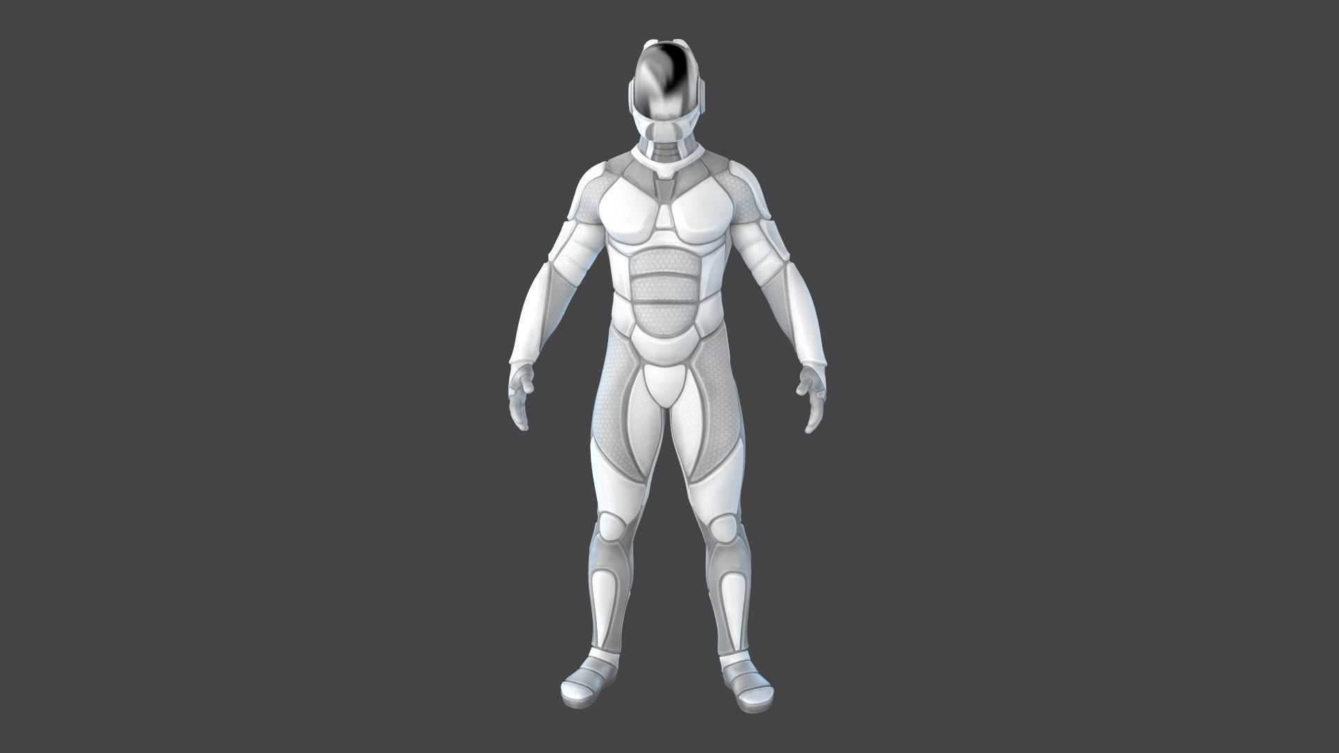 Sci-FI Futuristic Astronaut Space Suit Low-poly 3D model_1