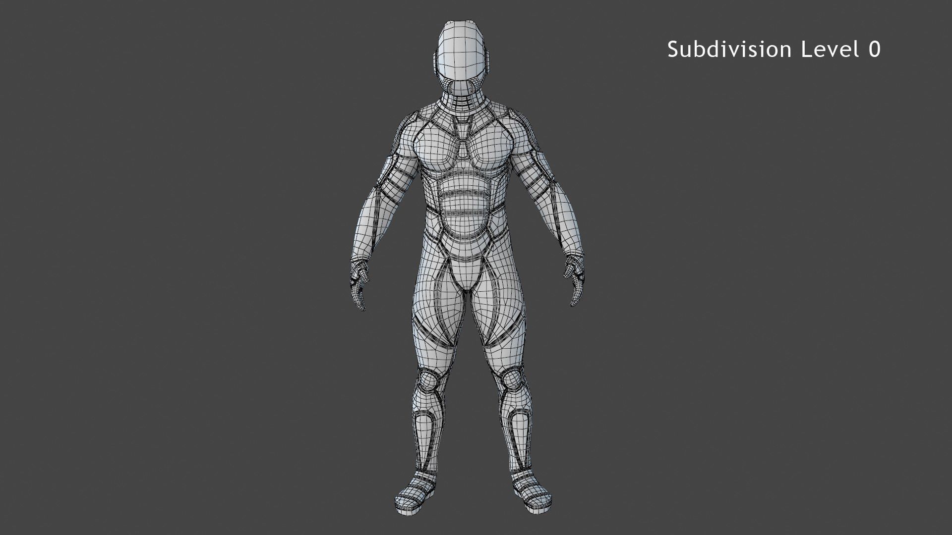 Sci-FI Futuristic Astronaut Space Suit Low-poly 3D model_11