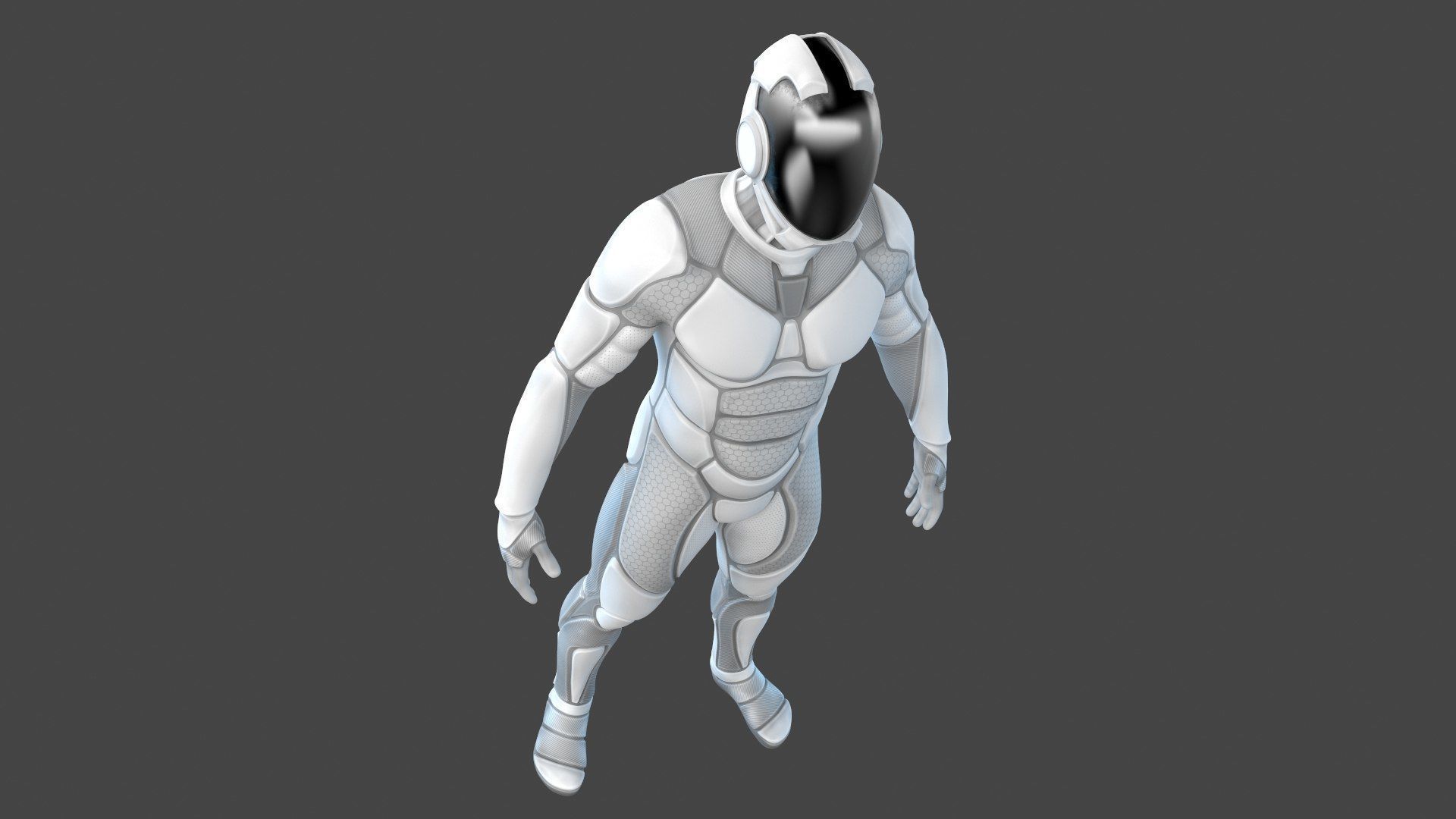 Sci-FI Futuristic Astronaut Space Suit Low-poly 3D model_4