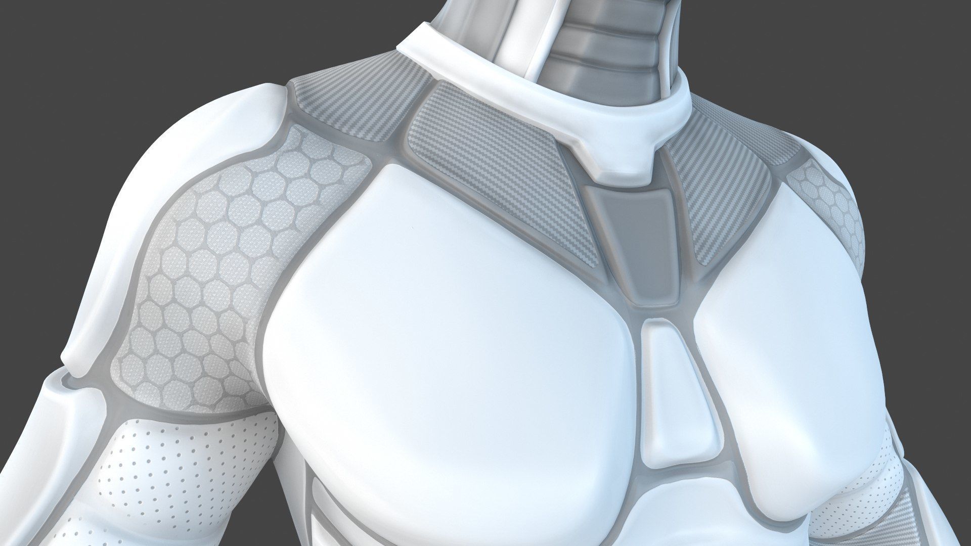 Sci-FI Futuristic Astronaut Space Suit Low-poly 3D model_7