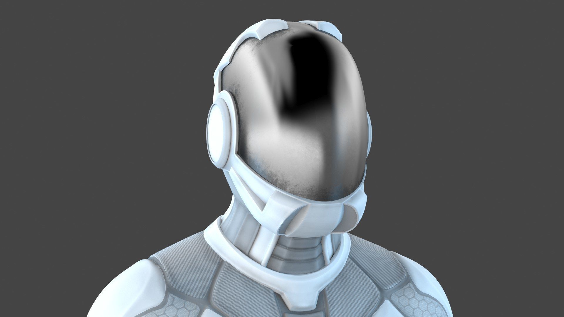 Sci-FI Futuristic Astronaut Space Suit Low-poly 3D model_6