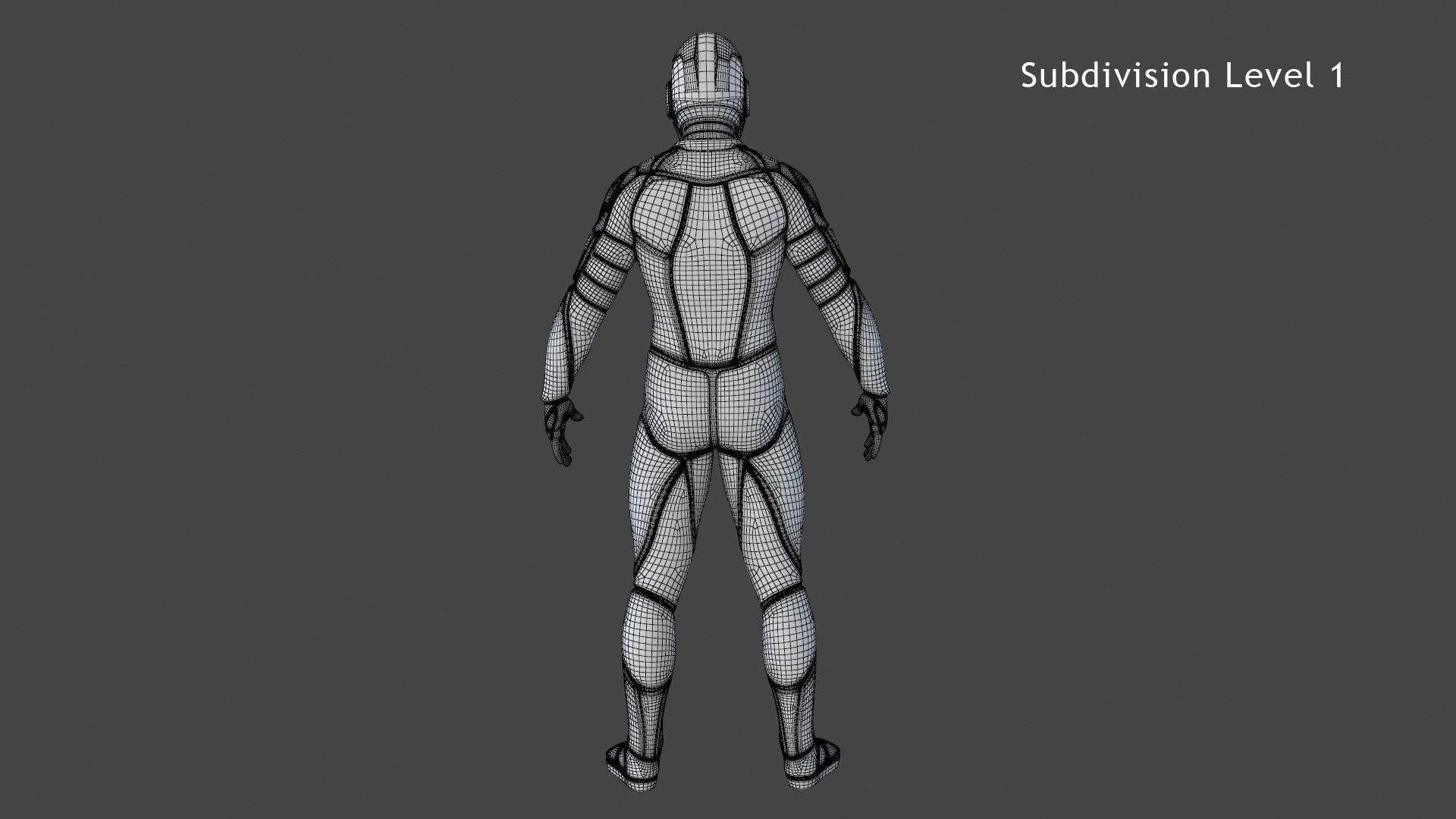 Sci-FI Futuristic Astronaut Space Suit Low-poly 3D model_14