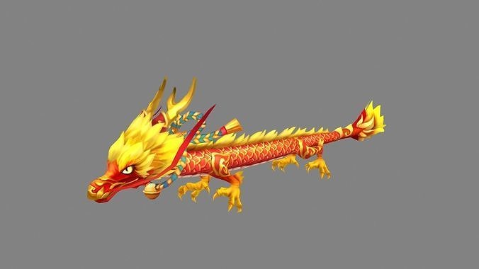 Spring Festival Dragon - Loong Low-poly 3D model