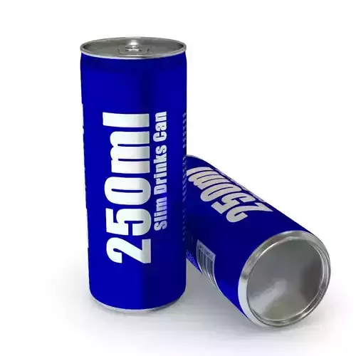 Drinks Can - 250ml Slim Low-poly 3D model