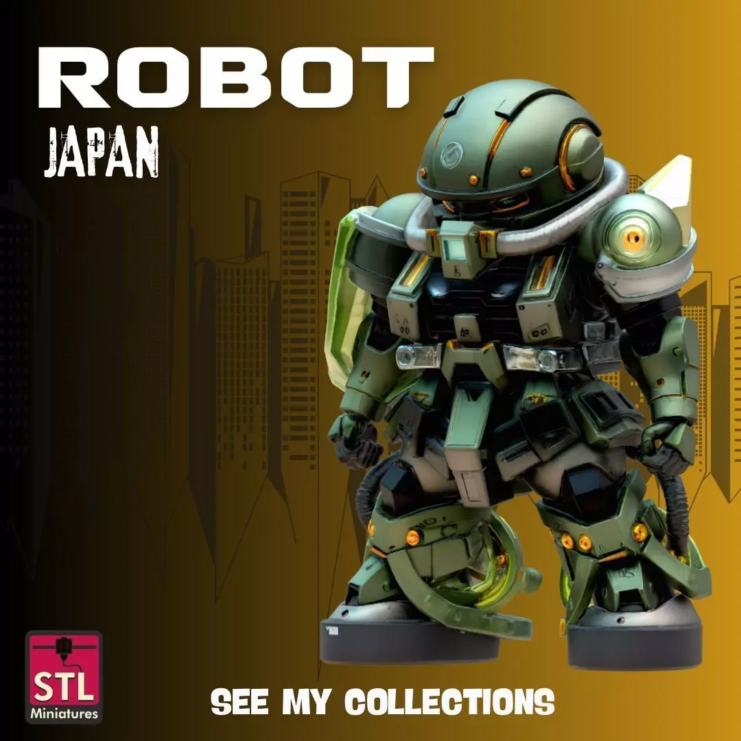 Japanese Mecha Defender STL File for 3D Printing 3D print model