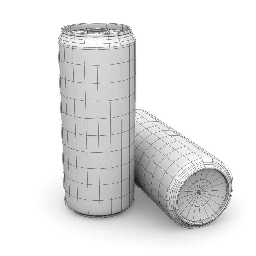 Drinks Can - 330ml Slim Low-poly 3D model_4