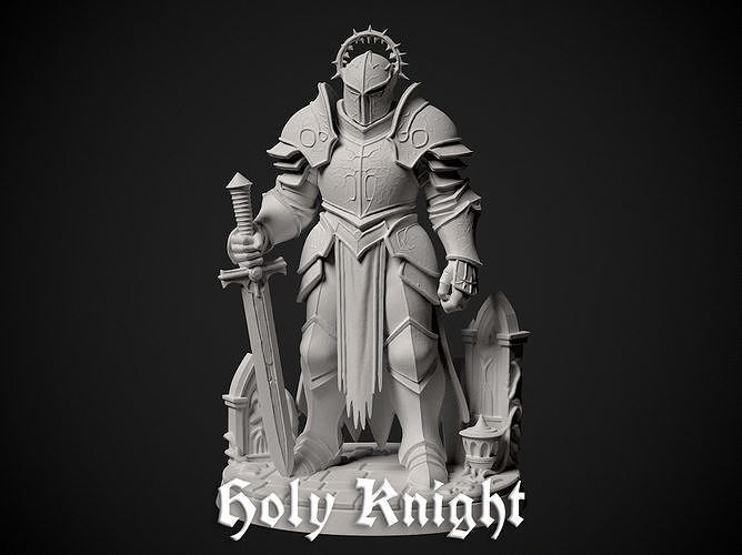 Miniature of a Holy Knight - 3d print model 3D print model