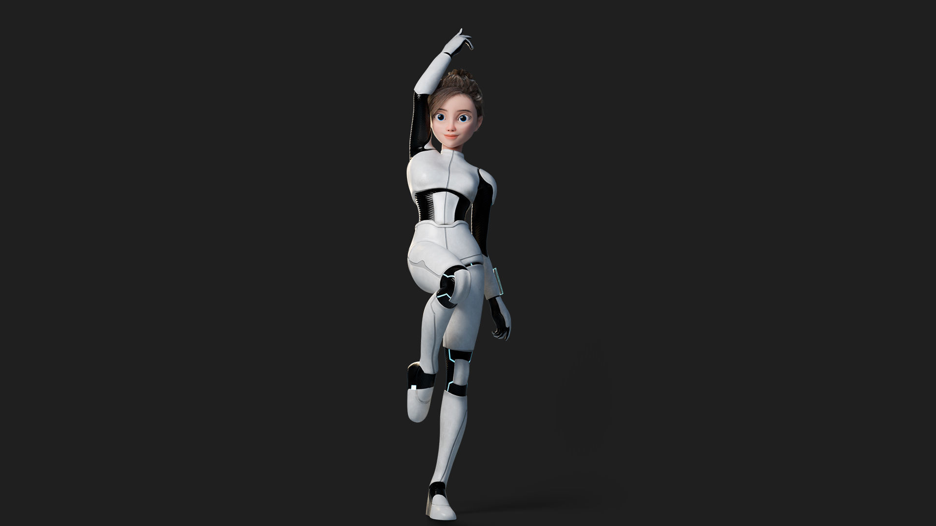 Nova Rae Cartoon Sci-Fi Girl Low-poly 3D model_24
