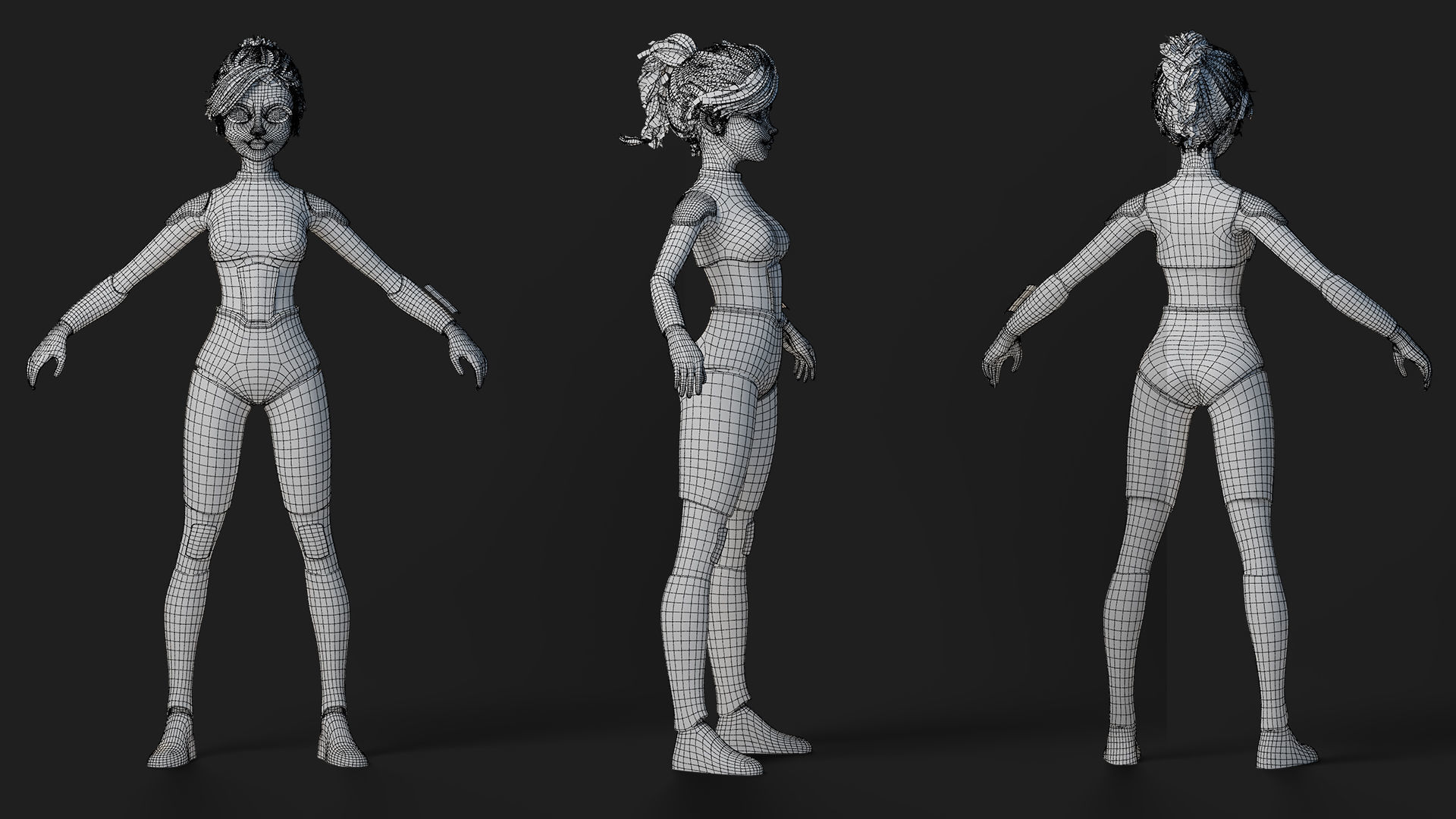 Nova Rae Cartoon Sci-Fi Girl Low-poly 3D model_28