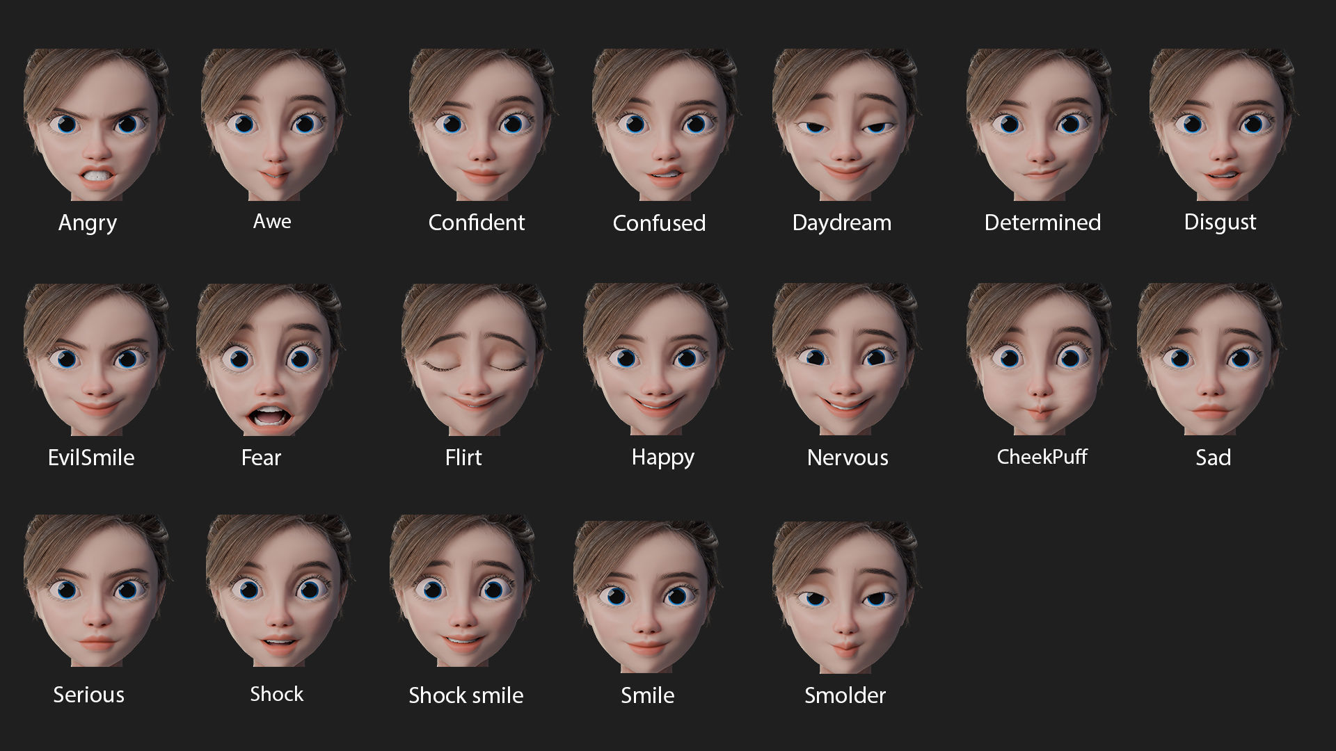 Nova Rae Cartoon Sci-Fi Girl Low-poly 3D model_3