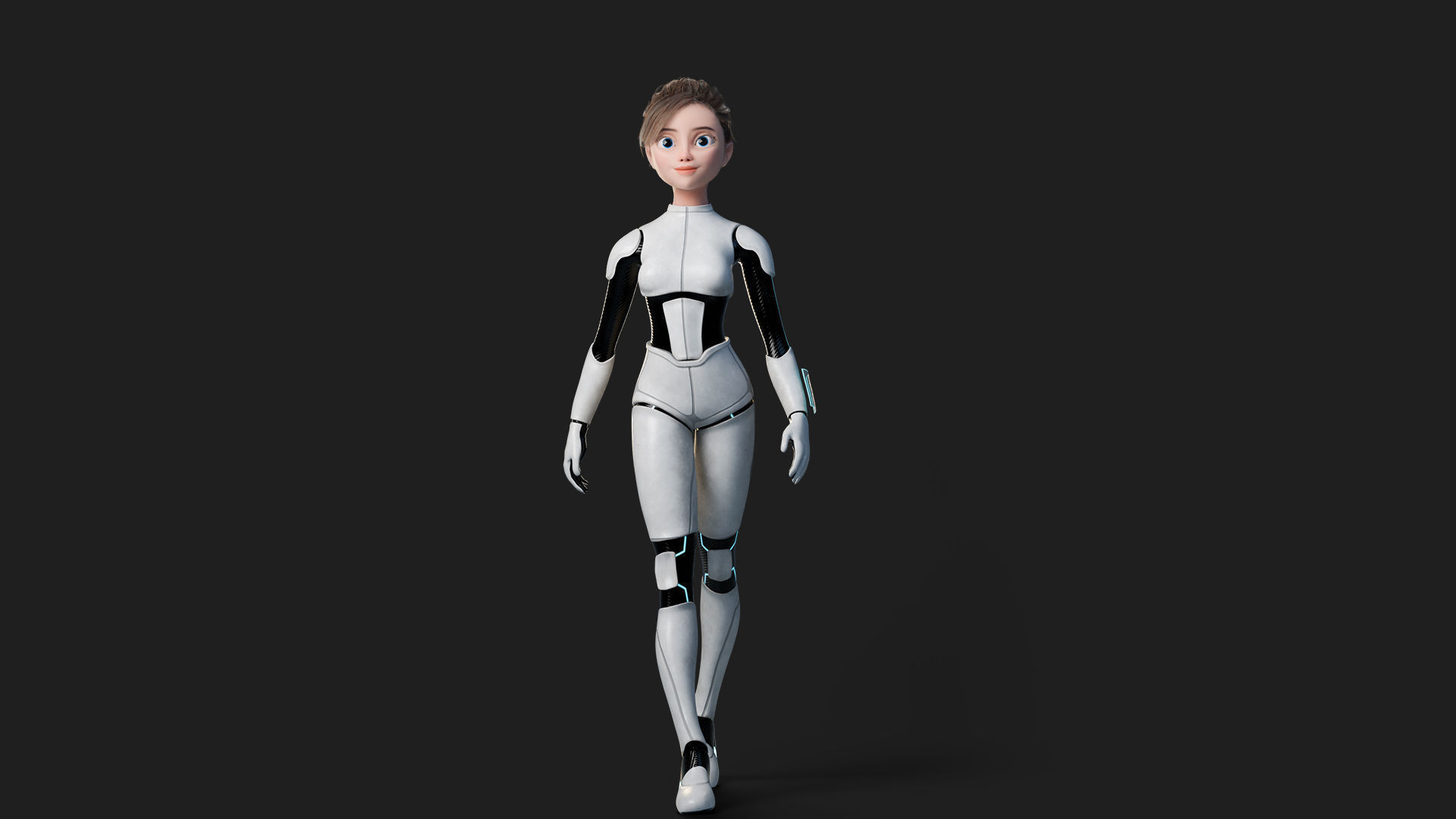 Nova Rae Cartoon Sci-Fi Girl Low-poly 3D model_26