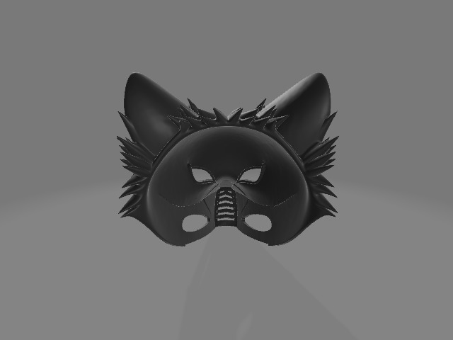 Gothic Wolf Face Mask with Mouth Guard 3D print model_1