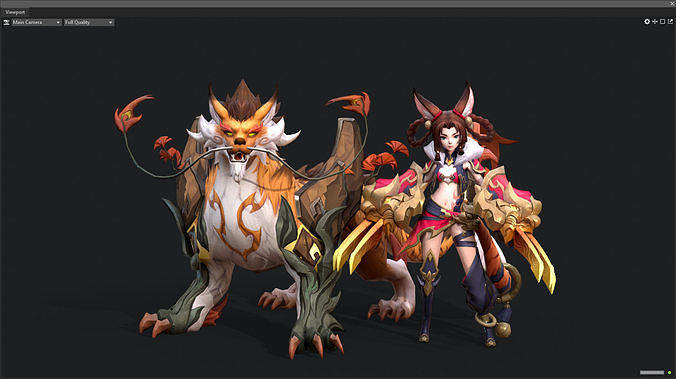 Shanhaijing fox demon Low-poly 3D model