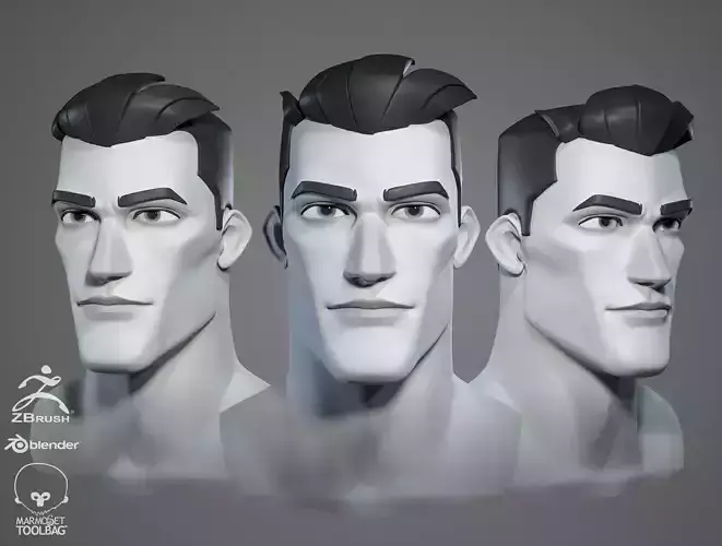 Cartoon male character Thomas base mesh