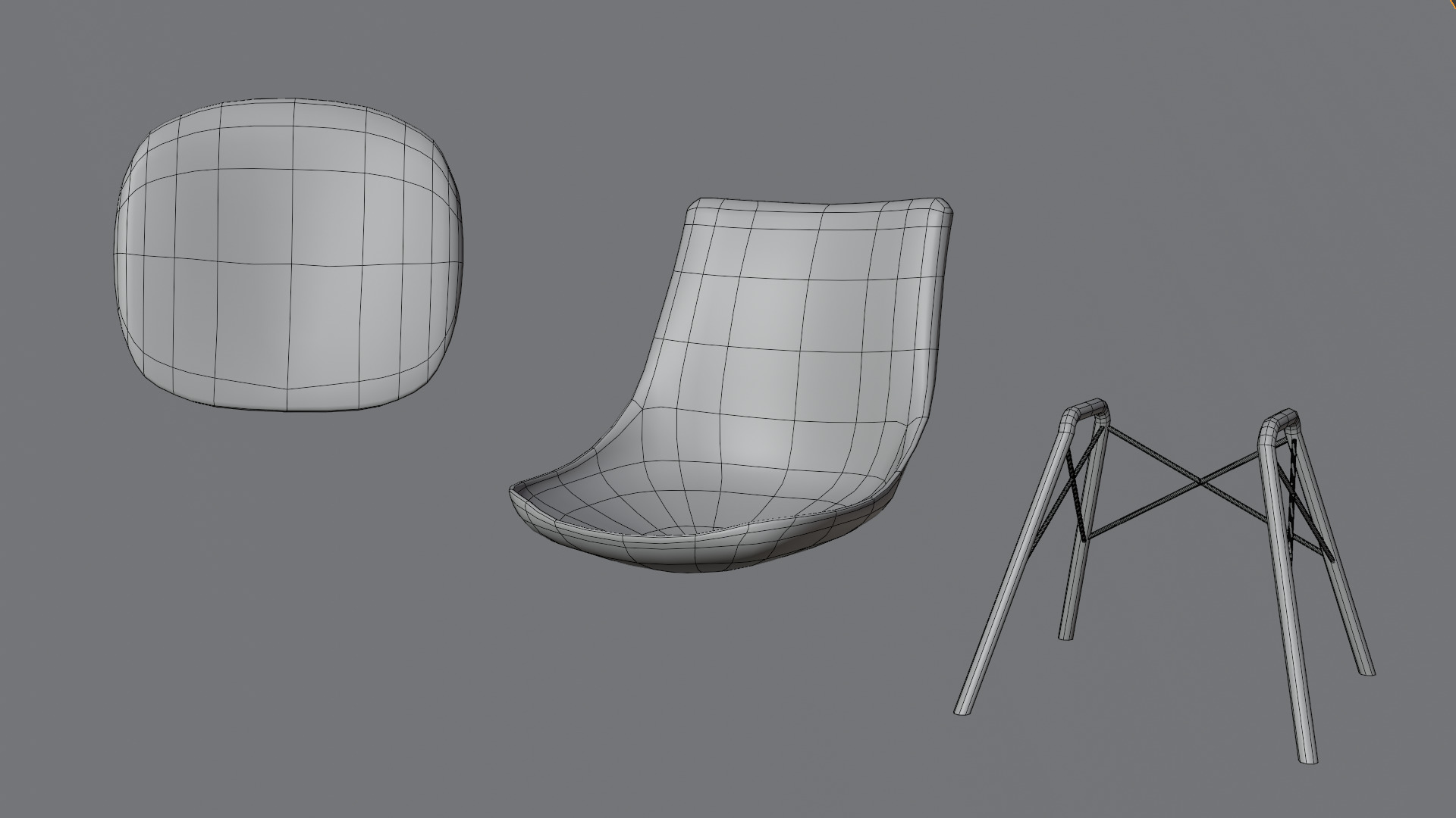 Leather Office Chair Low-poly 3D model_13