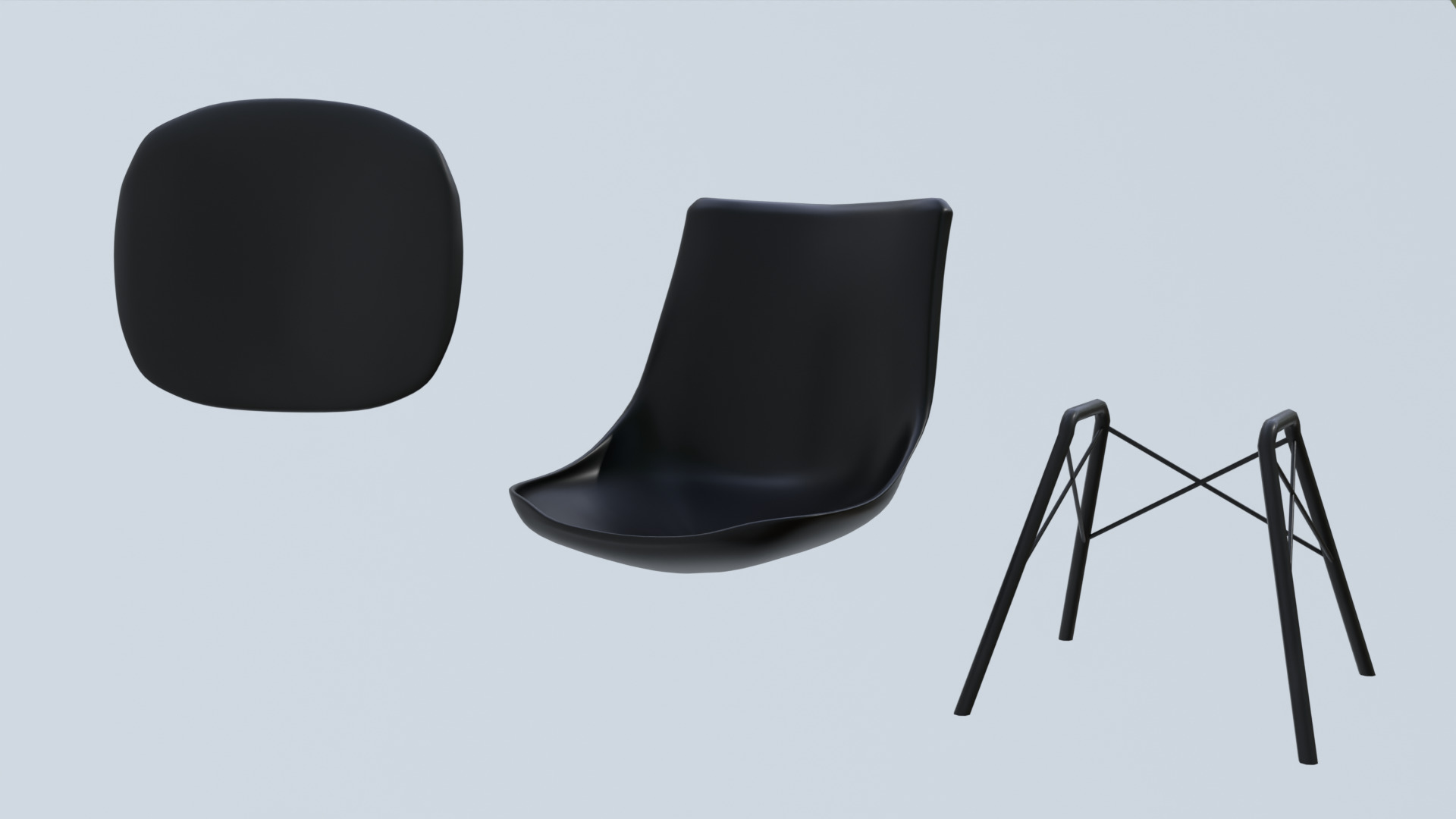 Leather Office Chair Low-poly 3D model_12