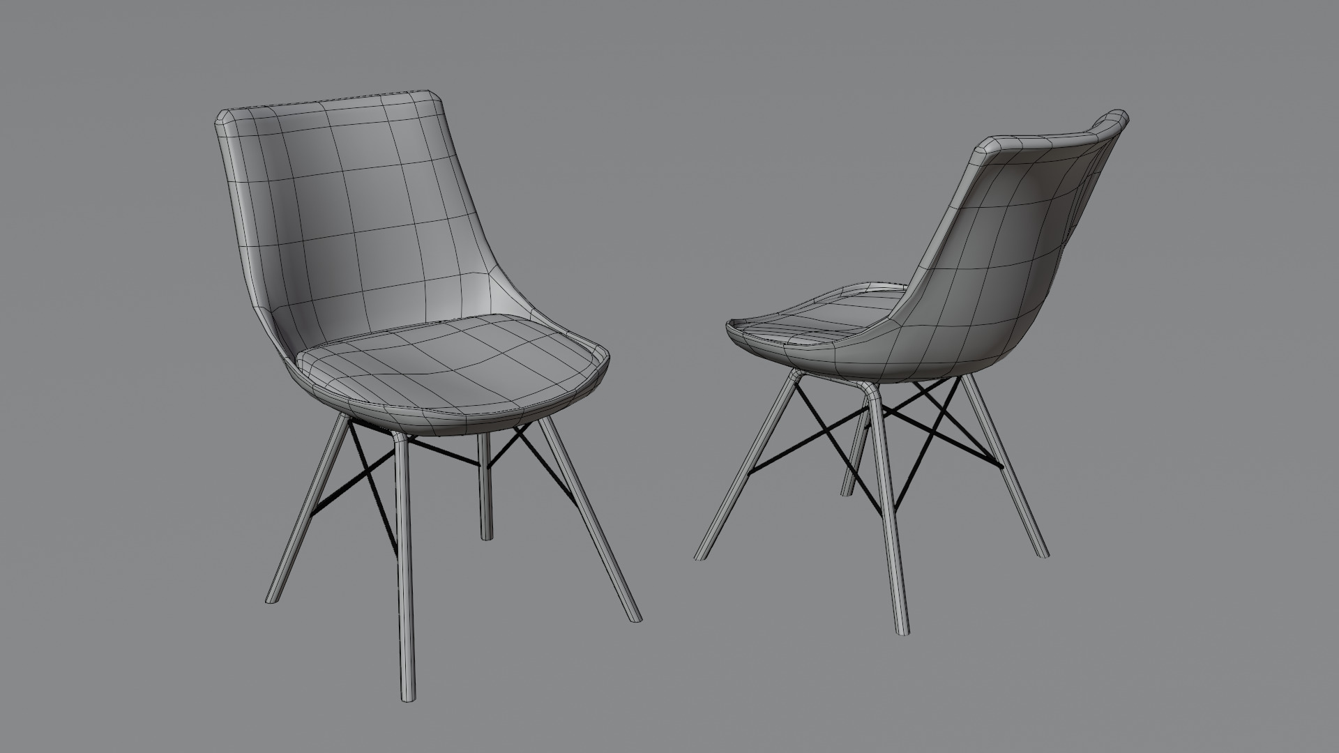 Leather Office Chair Low-poly 3D model_1