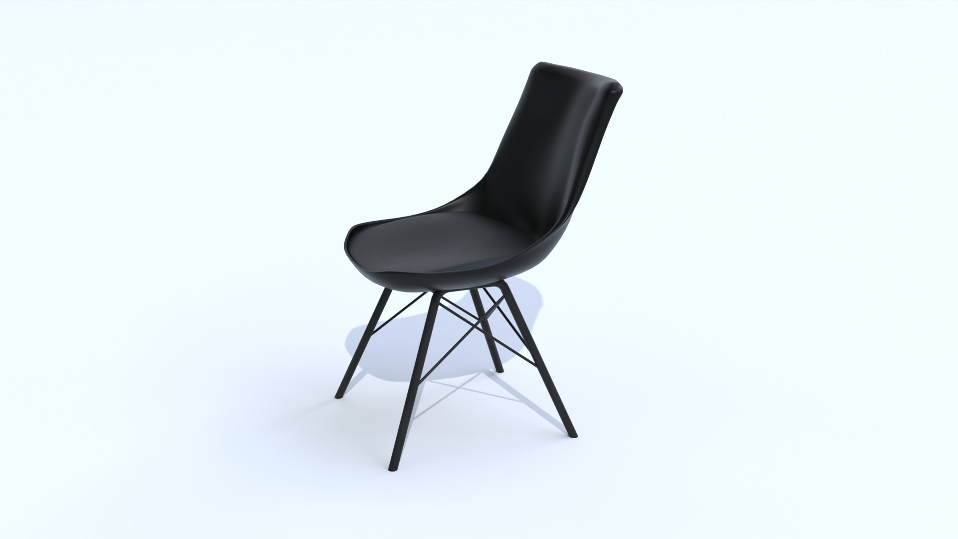 Leather Office Chair Low-poly 3D model_4