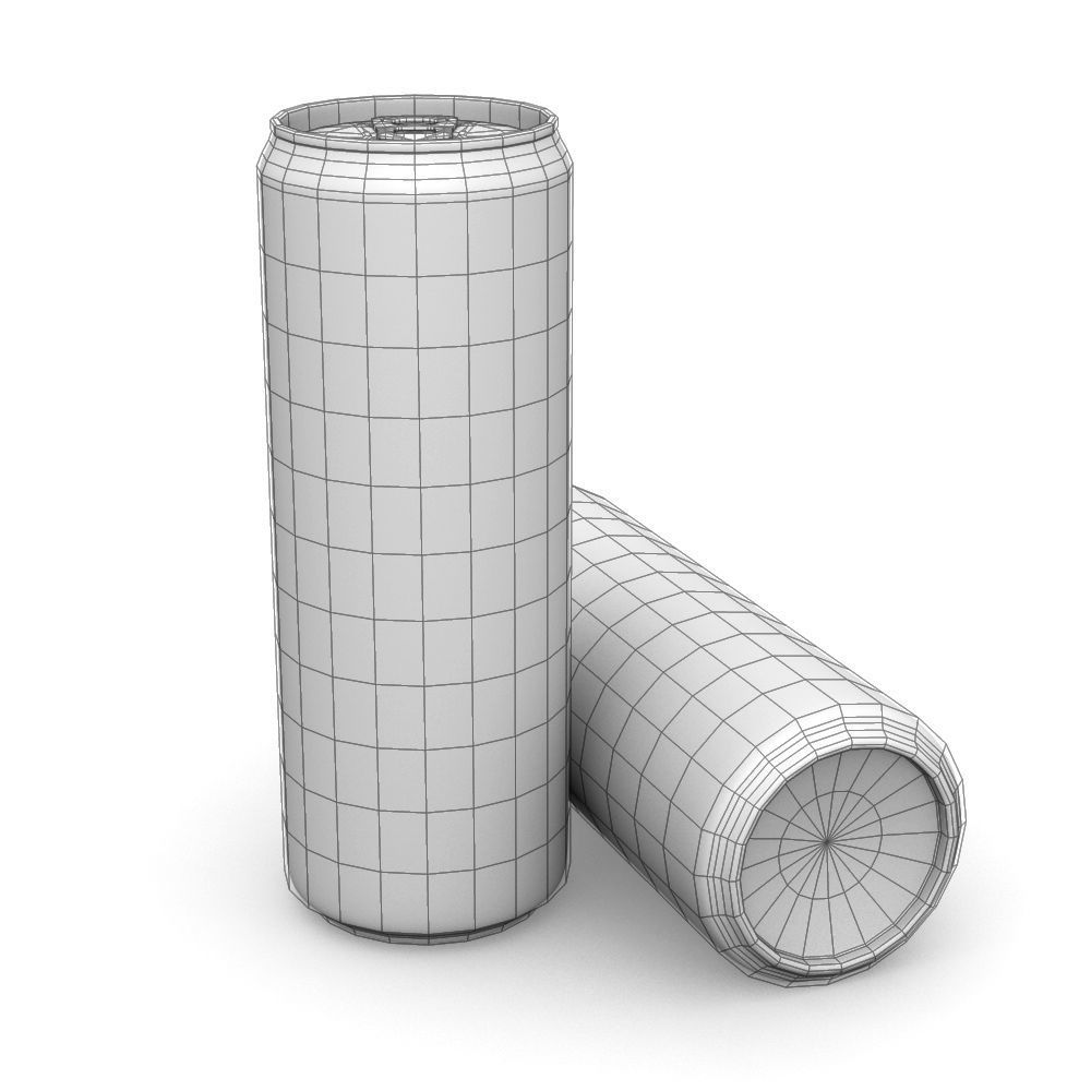 Drinks Can - 355ml Slim Low-poly 3D model_4