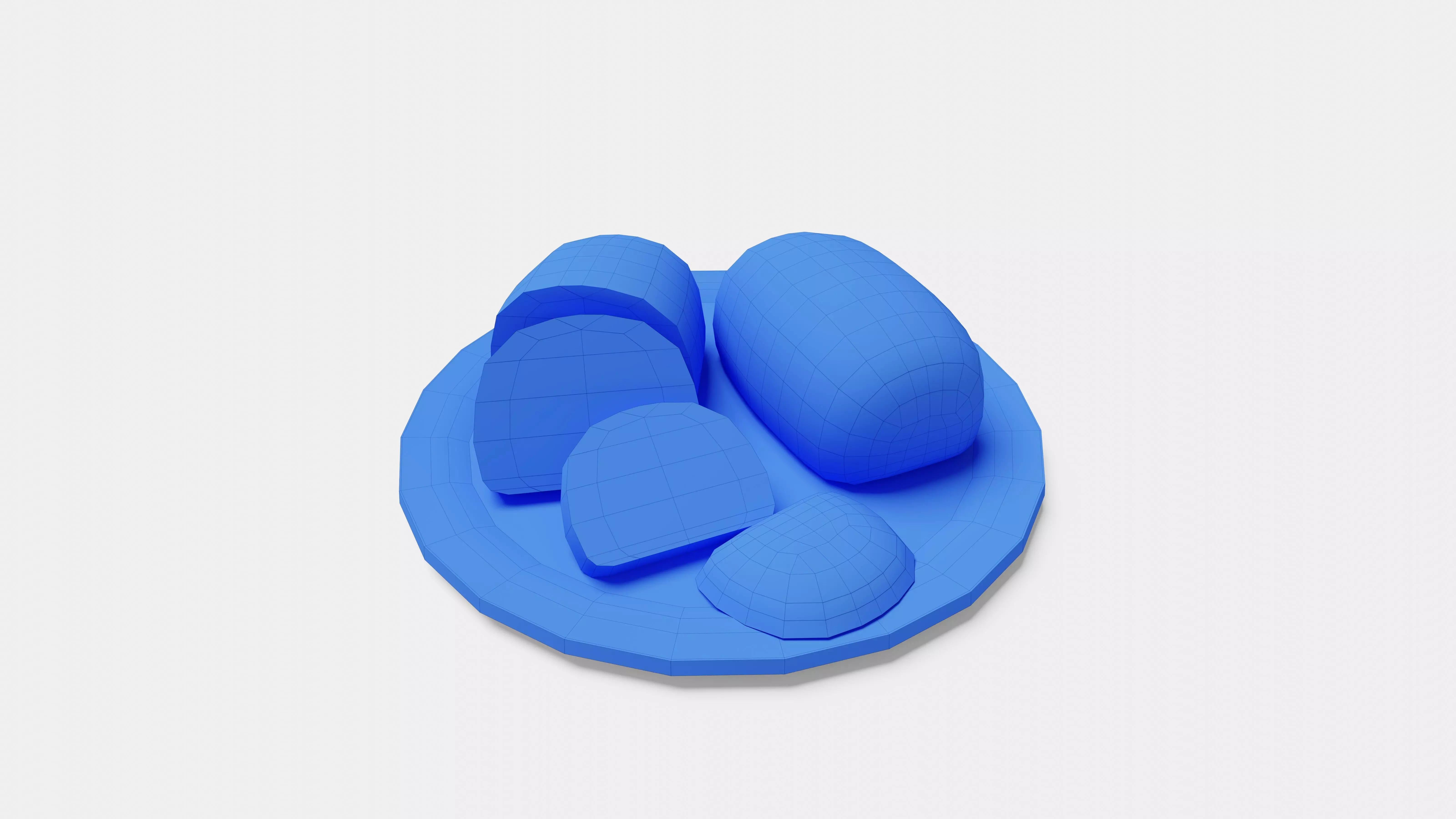 Cheese Bread - Whole and Sliced AR VR Low-poly 3D model_15