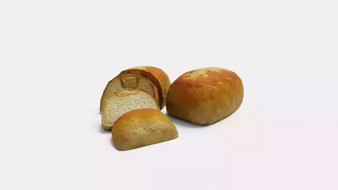 Cheese Bread - Whole and Sliced AR VR