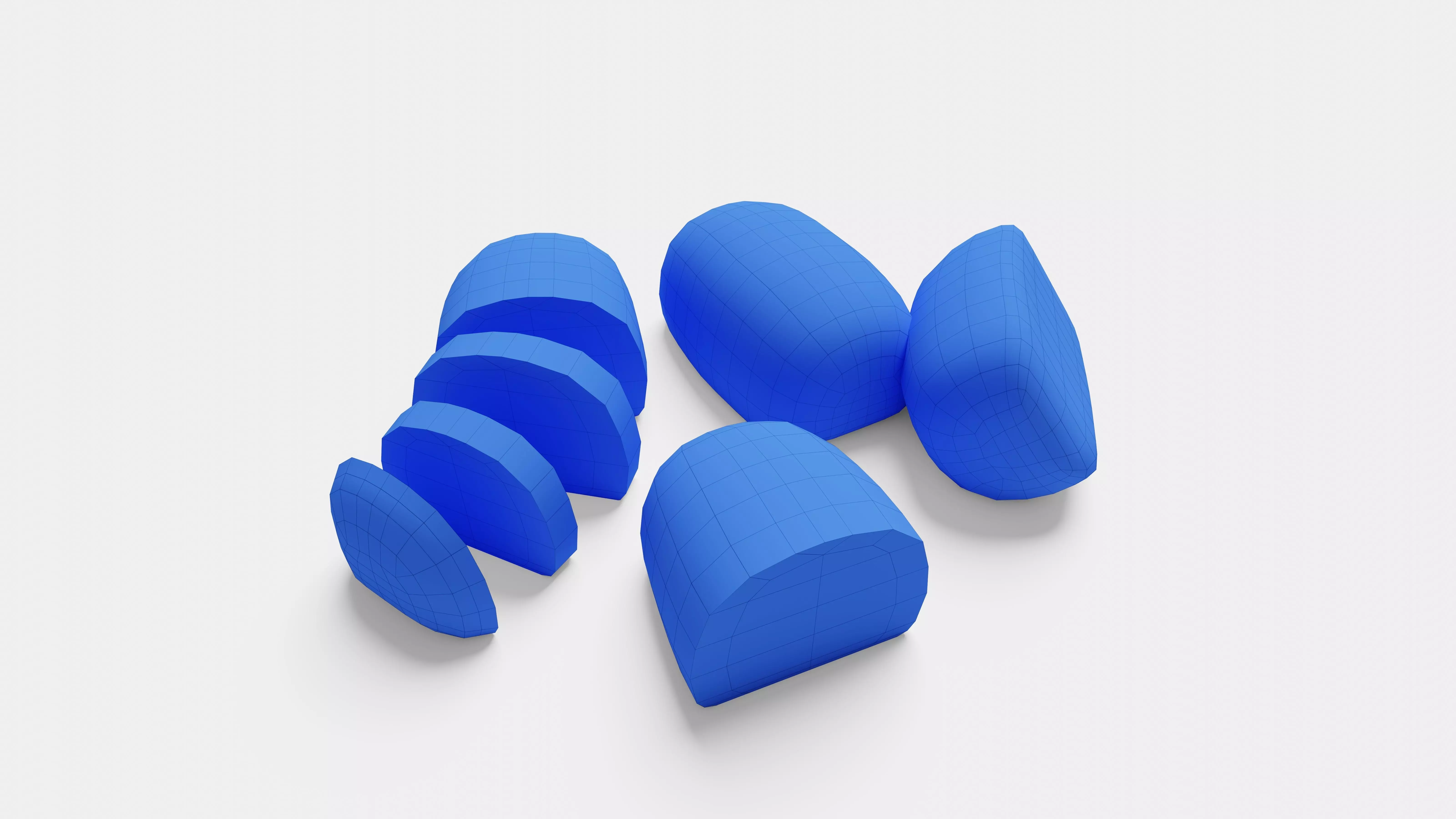 Cheese Bread - Whole and Sliced AR VR Low-poly 3D model_13