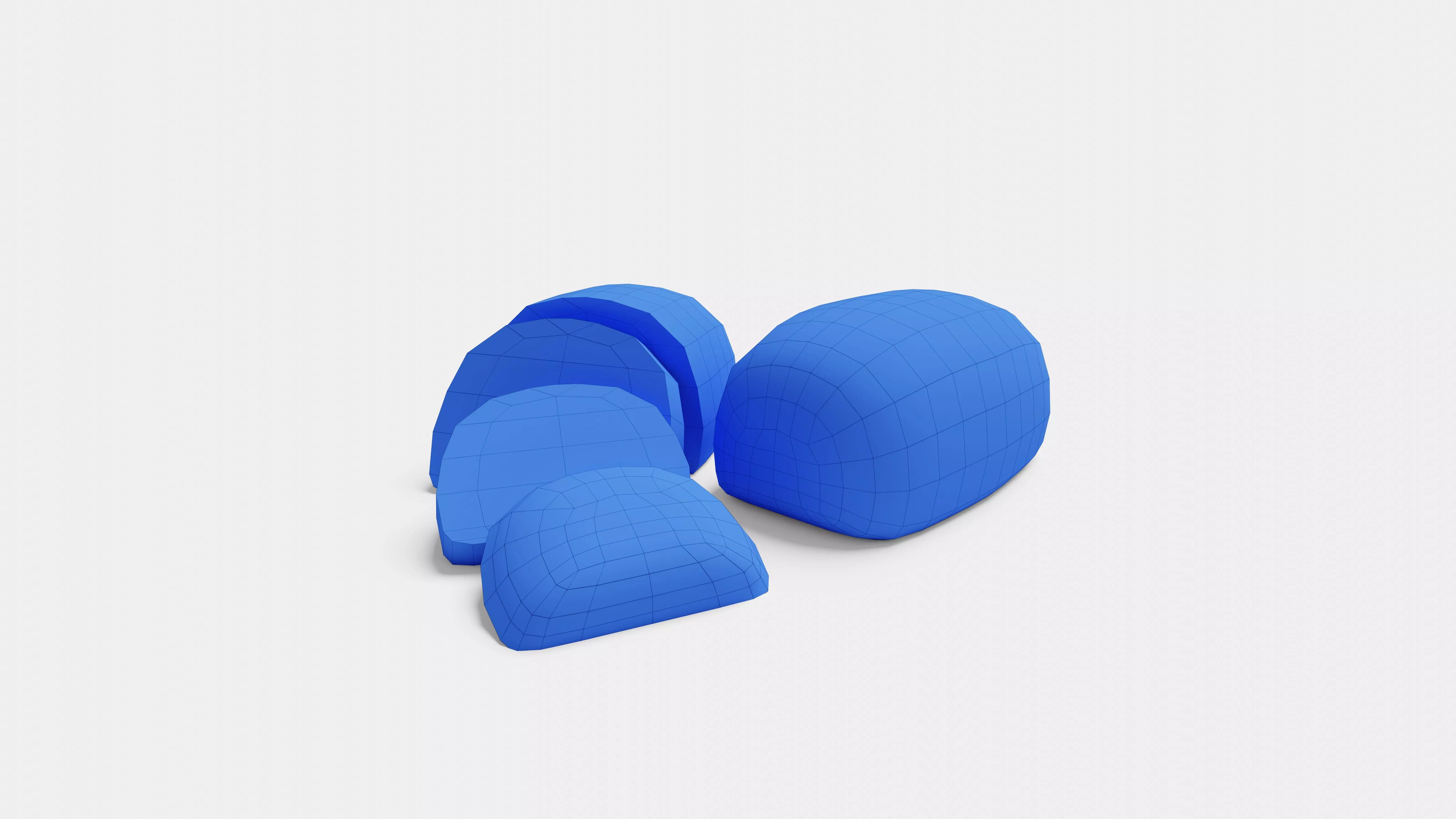 Cheese Bread - Whole and Sliced AR VR Low-poly 3D model_12