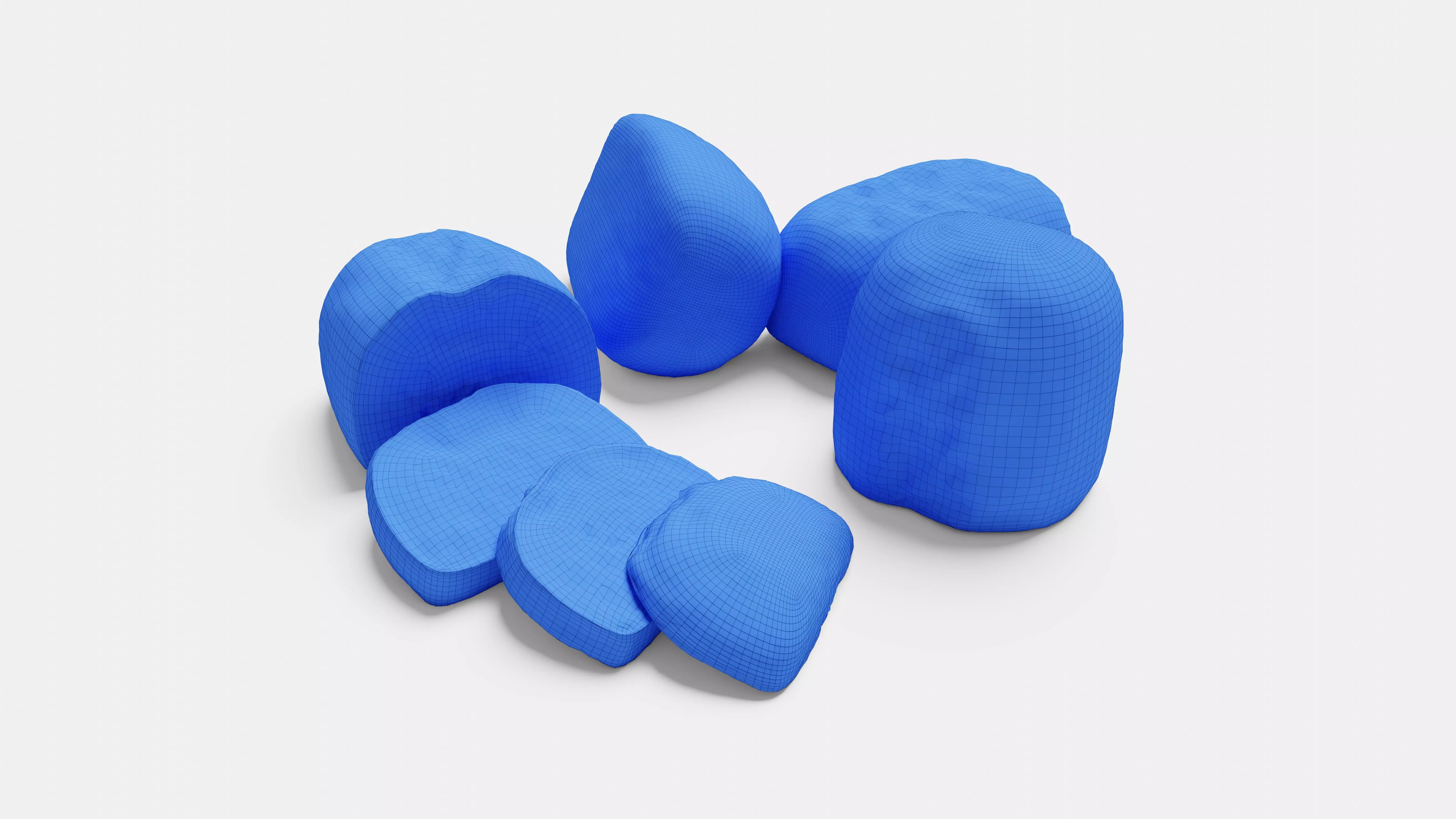 Cheese Bread - Whole and Sliced AR VR Low-poly 3D model_14