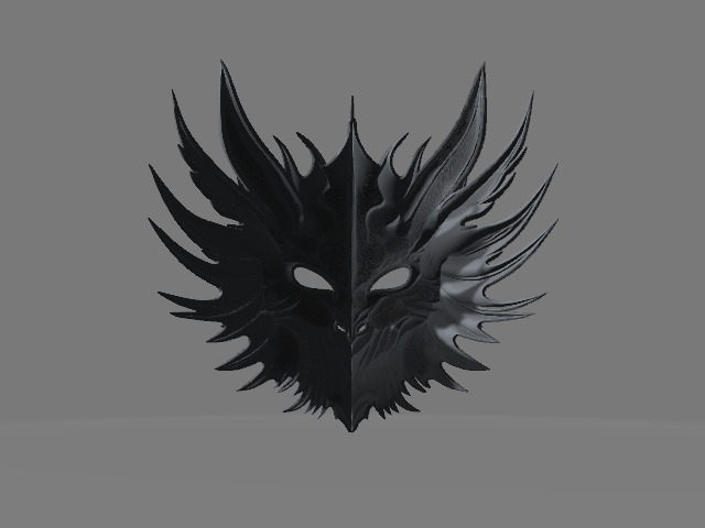 Gothic Dragon Wearable Mask 3D print model_4