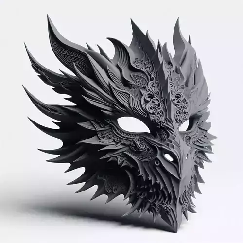 Gothic Dragon Wearable Mask 3D print model