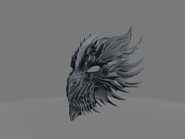 Gothic Dragon Wearable Mask 3D print model_2