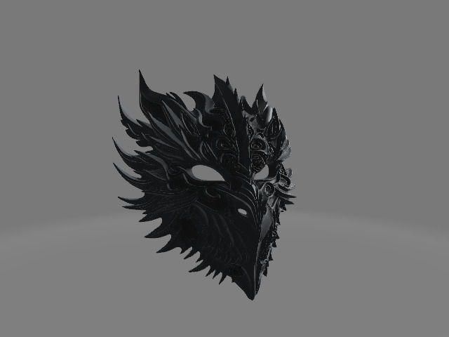 Gothic Dragon Wearable Mask 3D print model_3