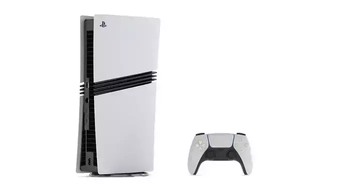 Sony Playstation 5 Pro Console and Controller 3D model