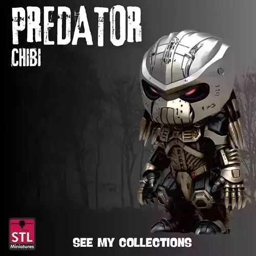 Chibi Predator Inspired Warrior STL File for 3D Printing