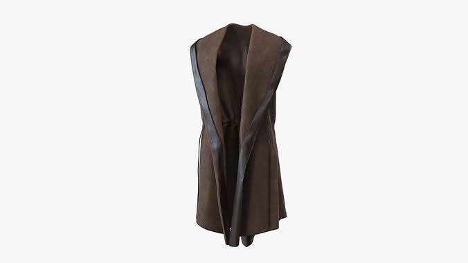 Vest Cloak with Hood Low-poly 3D model