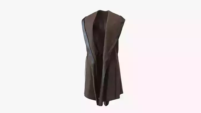 Vest Cloak with Hood Low-poly 3D model