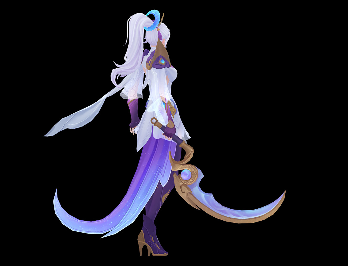 female assassin Low-poly 3D model_7