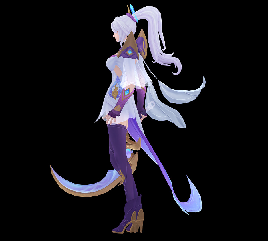 female assassin Low-poly 3D model_5