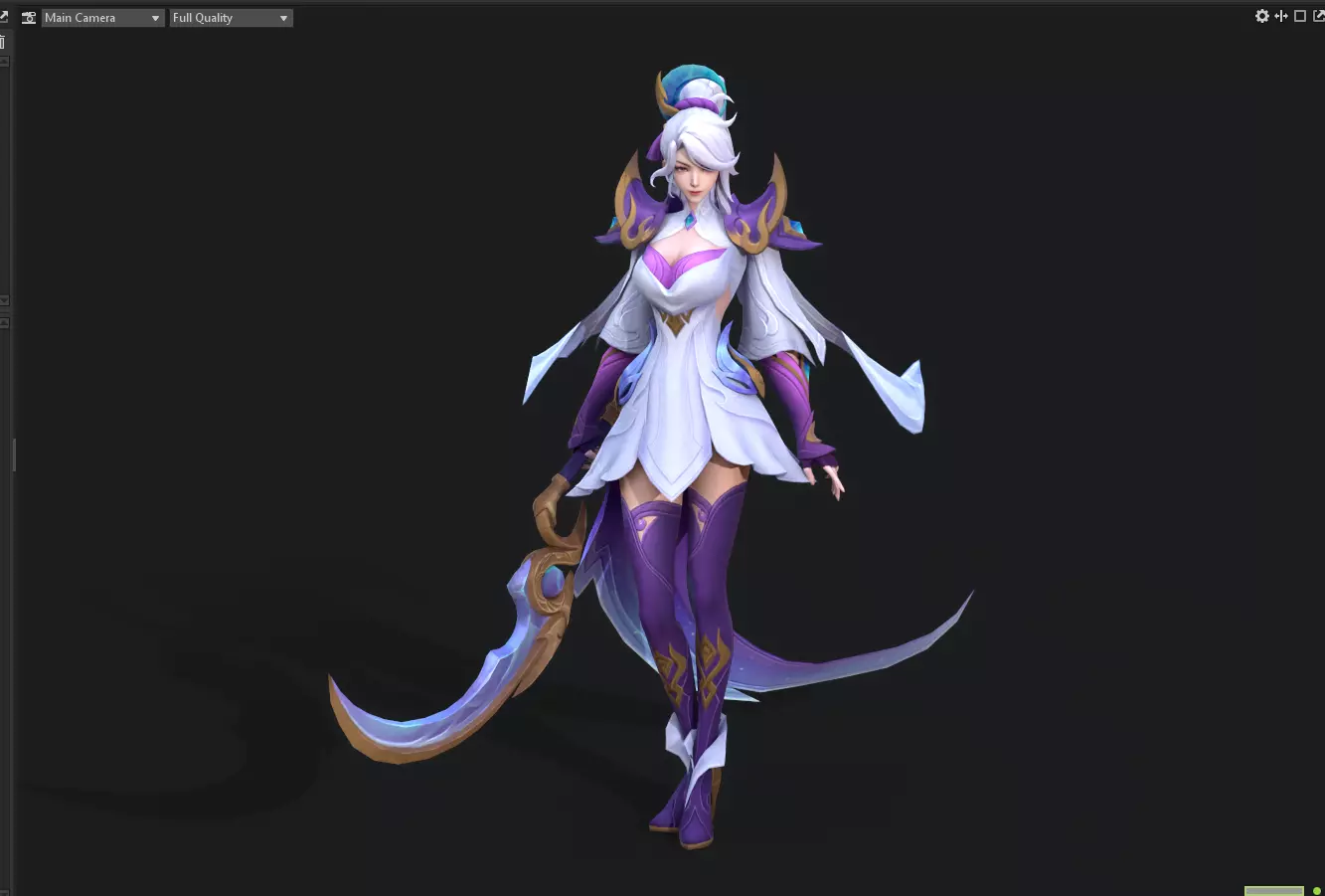 female assassin Low-poly 3D model_0